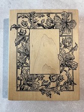 Magenta Flower Frame Rubber Stamp - xLarge