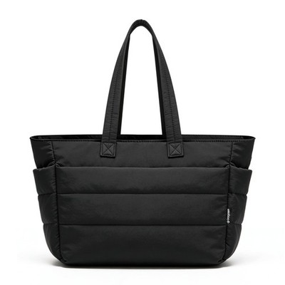 bagasin Puffy Tote Bag for Women, Lightweight Puffy Bag with Compartments, Quilt