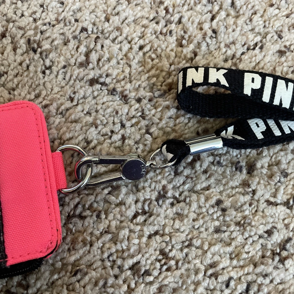 Victoriaβs Secret VS Pink GRAPHIC HOT PINK MARL Lanyard LIMITED ED ID Holder NWT - Image 4 of 4