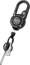 Retractable Keychain Heavy Duty Carabiner Badge Holder, Tactical ID Badge Reel w