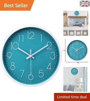 Dekorative Wanduhr 30 cm türkis - leise, stilvoll und einfach zu installieren