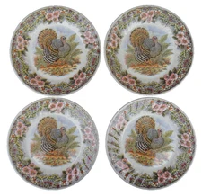 4 Dinner Plates Thanksgiving Churchill Myott Factory England 10-inch set B