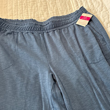 Fresh Produce ANA Jogger Pants Women  s L Blue Solid Elastic Waist Pockets