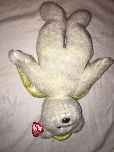 2000 Ty Beanie Buddy Halo II Large 14" Shimmer Angel Bear Gold Wings/Halo NWT - Picture 6 of 10