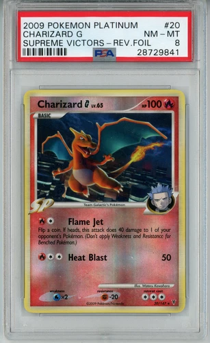 2009 POKEMON SUPREME VICTORS CHARIZARD G #20 REVERSE HOLO PSA 8 NM #28729841