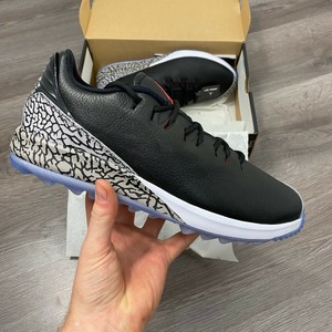 Nike Jordan ADG Cemento Negro Cuero Golf Zapatillas Zapatos Talla UK8 US9  EUR42.5 | eBay