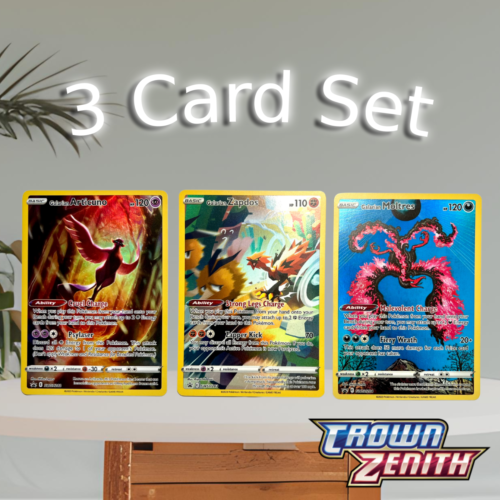 Galarian Articuno, Zapdos, Moltres art complet - SWSH 282 283 284 cartes Pokemon comme neuf - Photo 1/3