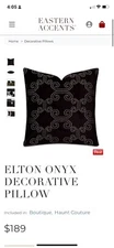 2 NEW Eastern Accents Studio 773 Elton Onyx Pillows  Retail $378.00 COVERS ONLY