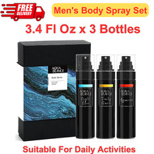 3 Pack Body Spray For Men, Deodorant, Refreshing Fragrance Mist, 3.4 Fl Oz Each