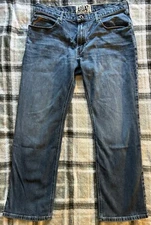 Ariat Jeans Mens 38/32 M4 Low Rise Boot Cut Dark Wash Denim Cotton Western Rodeo