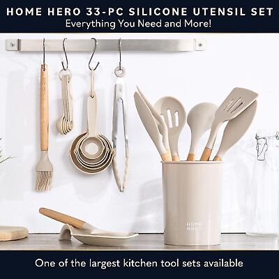 33-Pc Kitchen Utensils Set Cooking Utensils Set -Silicone Kitchen Ladles