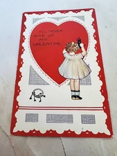 Whitney Valentine Arts and Crafts Heart Shaped Lock and Keys Postcard #1250