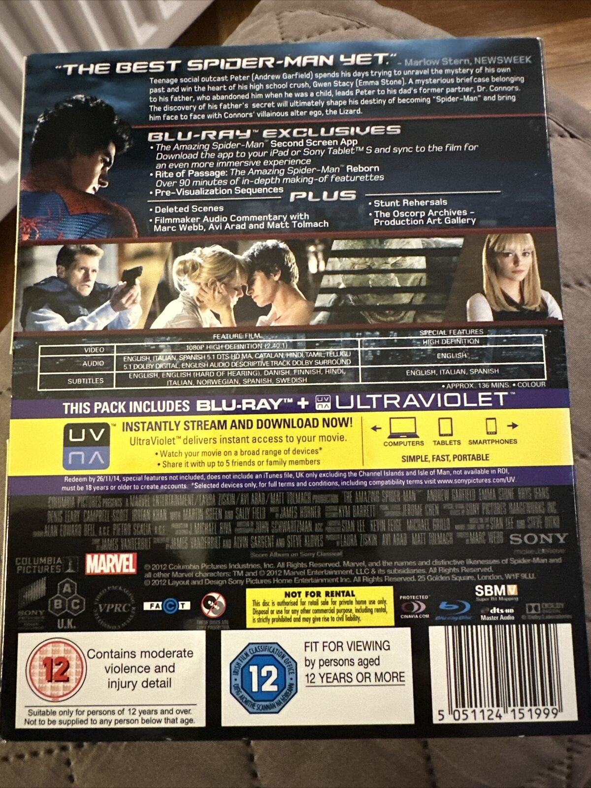 The Amazing Spider-Man (Blu-ray, 2012) 2 Disc. Free UK Postage ...
