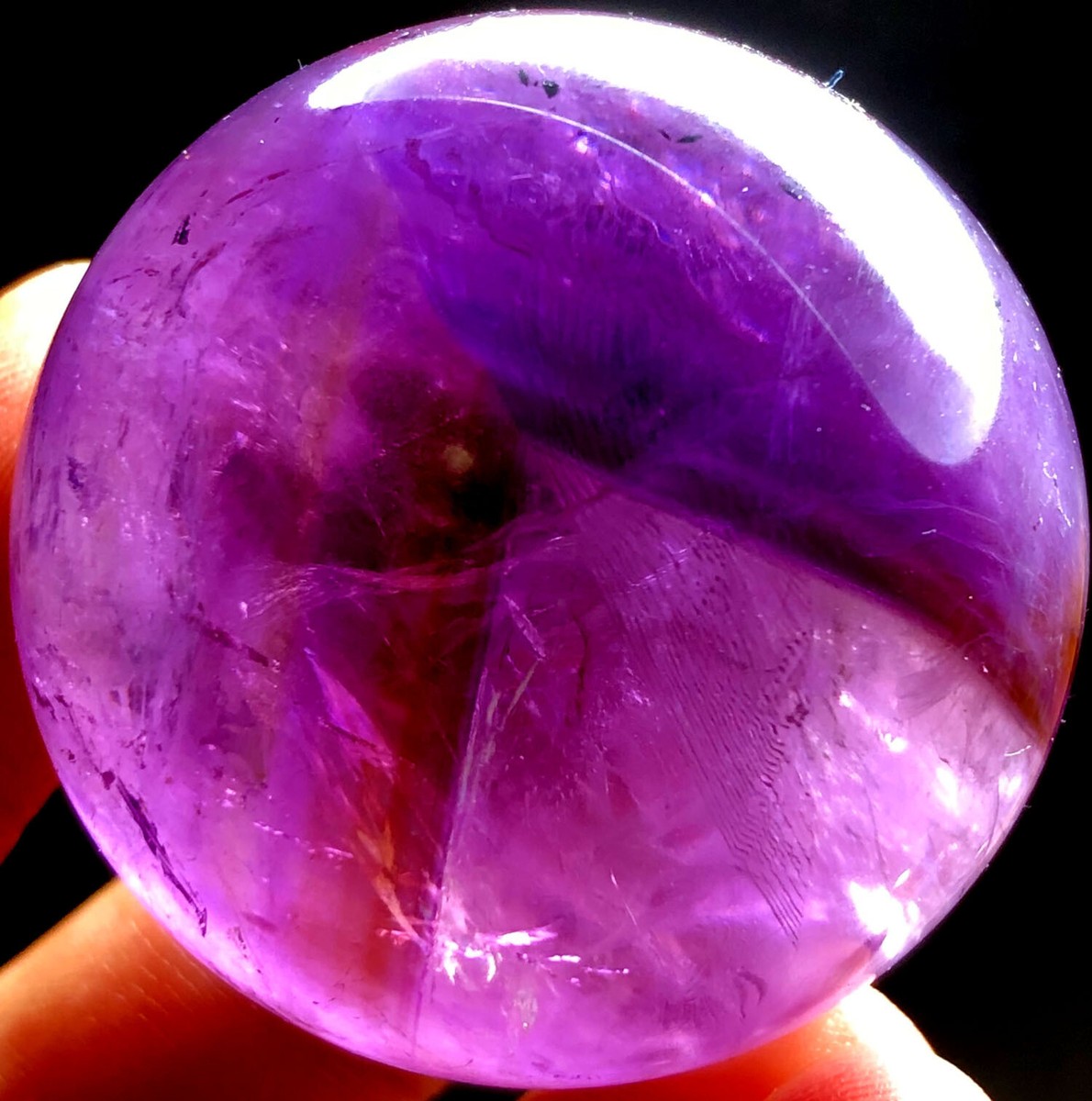 117g Super Seven Skeletal Amethyst Quartz Crystal BALL