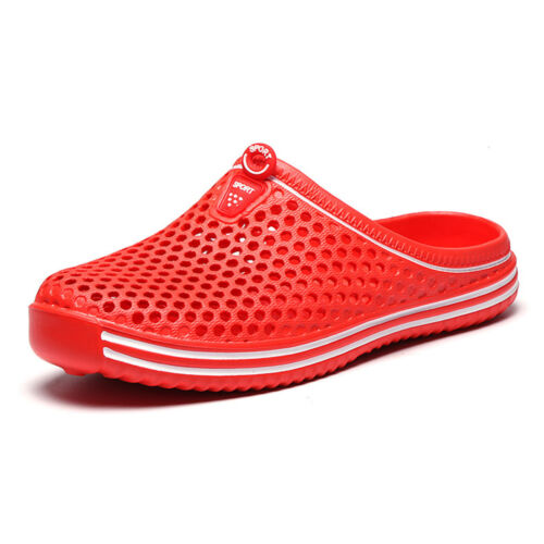 Womens Mens Slip On Slippers Hollow Beach Sandals Clogs Garden Casual Flat Shoes - Picture 4 of 17