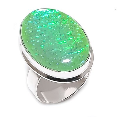 Natürlicher grüner Triplett Opal Edelstein 925 Sterlingsilber Schmuck Ring Größe 8 C066