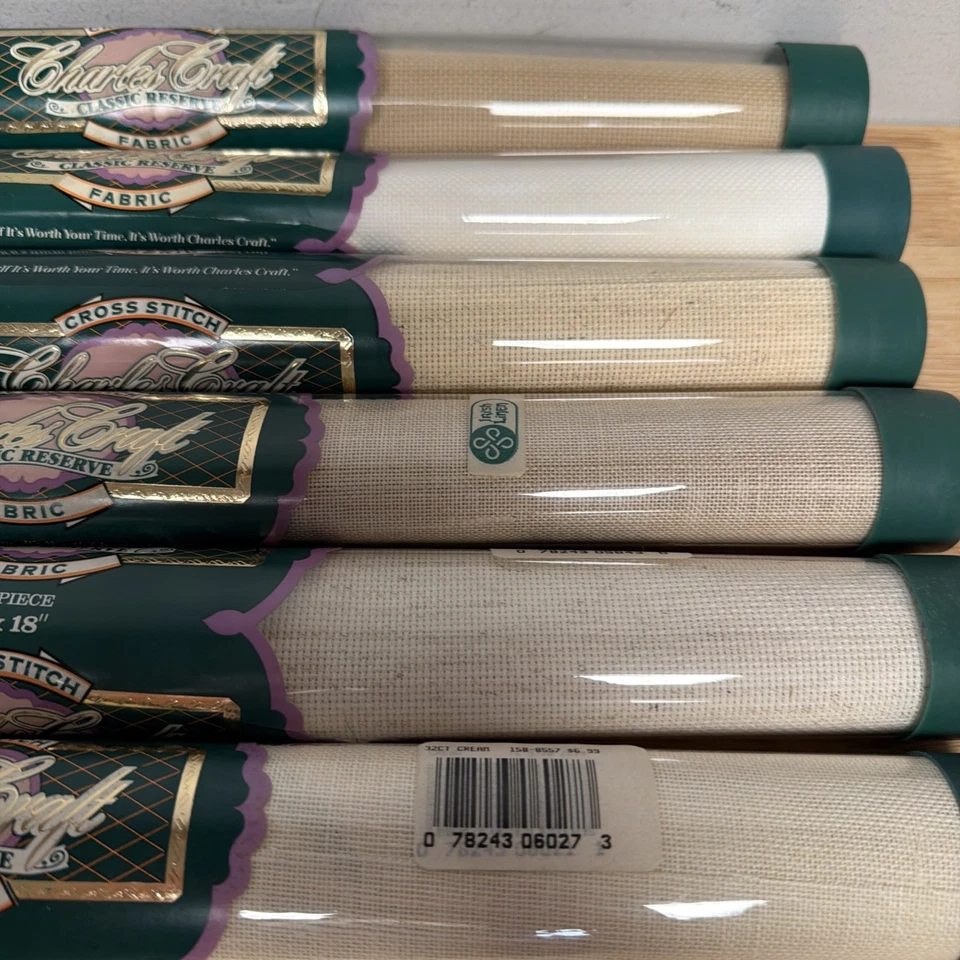 Lot of 6 - Assorted Charles Craft 18 22 28 Ct 15x18" Cross Stitch Fabric NOS NEW - Image 4 of 4