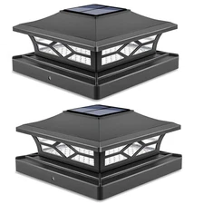 2-8PCS Solar Post Deck Cap Lights Outdoor Fence Dock 4x4/6x6 LED Lamp PVC Vinyl