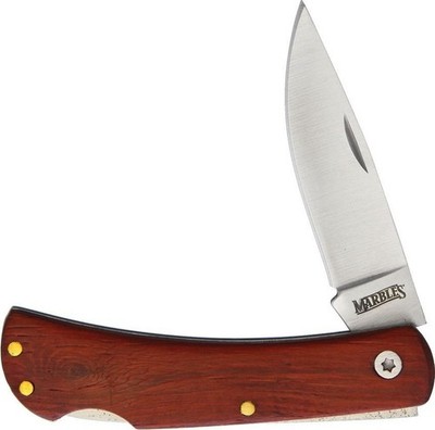 Marbles Wood Lockback Folding Knife Brown Wood Handle - PK2632 / MR470