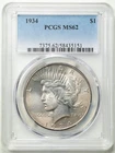 1934 $1 Peace Silver Dollar MS62 PCGS 58435151