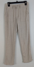 Abercrombie Kids sz 15/16 Linen Blend Pants high rise pull on tan girls 3959