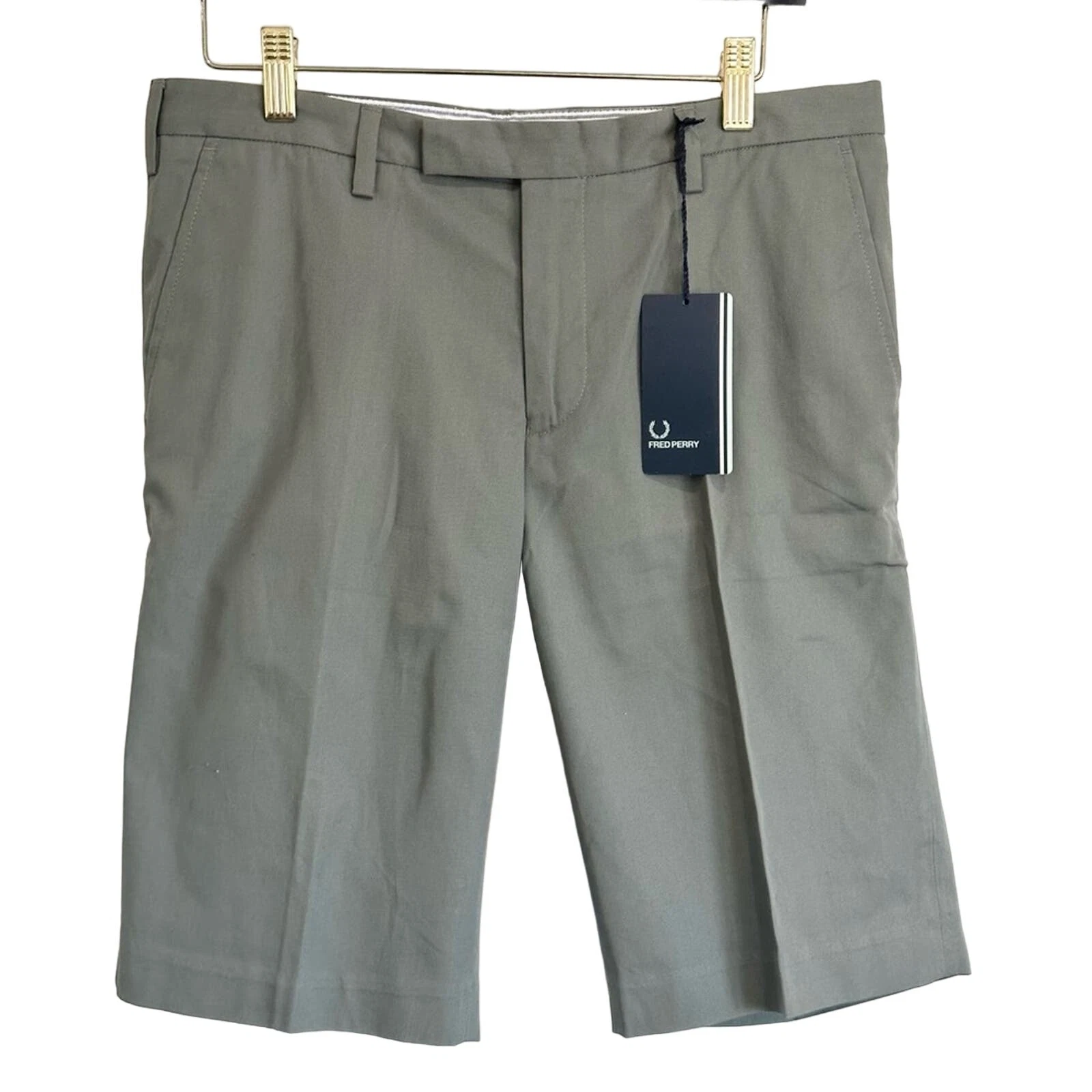 Fred Perry Plain City Chino Shorts In Gray Drizzle Size 30 NWT $109
