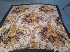 Betmar Vintage Scarf Italy Florals i Browns and Gold 45"x45" Excellent