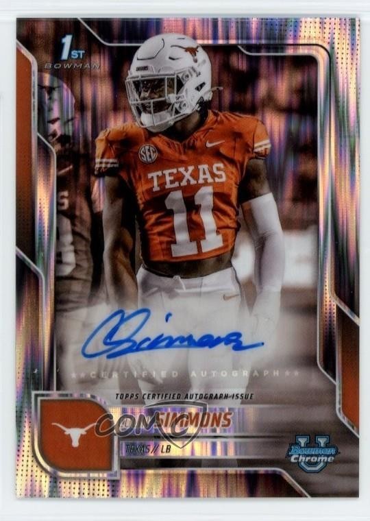 Colin Simmons #BCA-CS 2025 Bowman University Chrome Sapphire Football Chrome Prospect Autographs