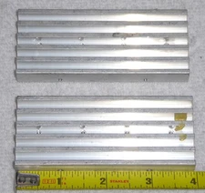 2 Large Heatsinks 4" x 1-5/8" x .5" Extruded Aluminum w/ Four TO-220 Hole Mounts