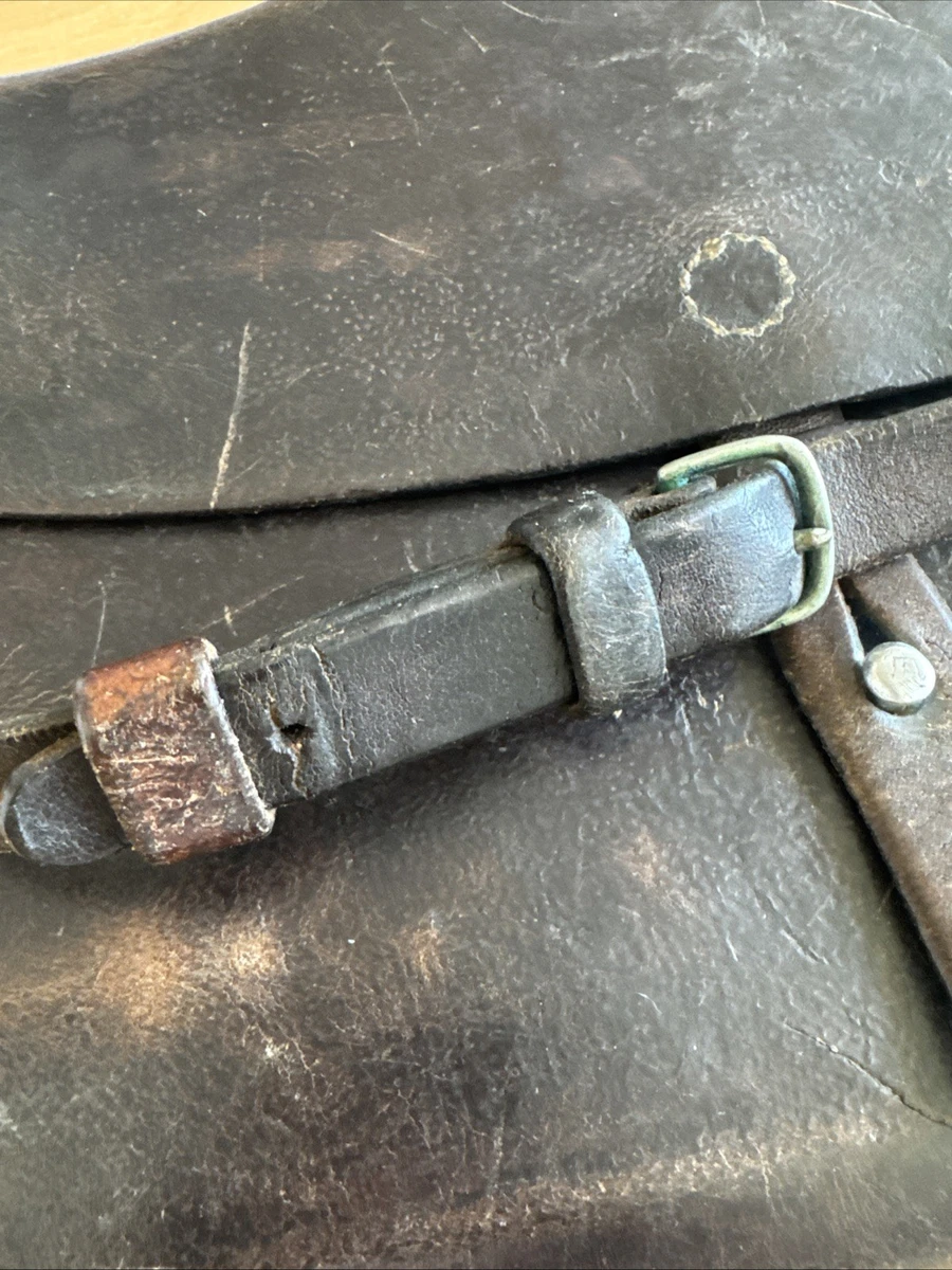 Antike Schweizer F. Diener Handarbeit Sattler Ledertasche - Militär Offiziere Umhängetasche