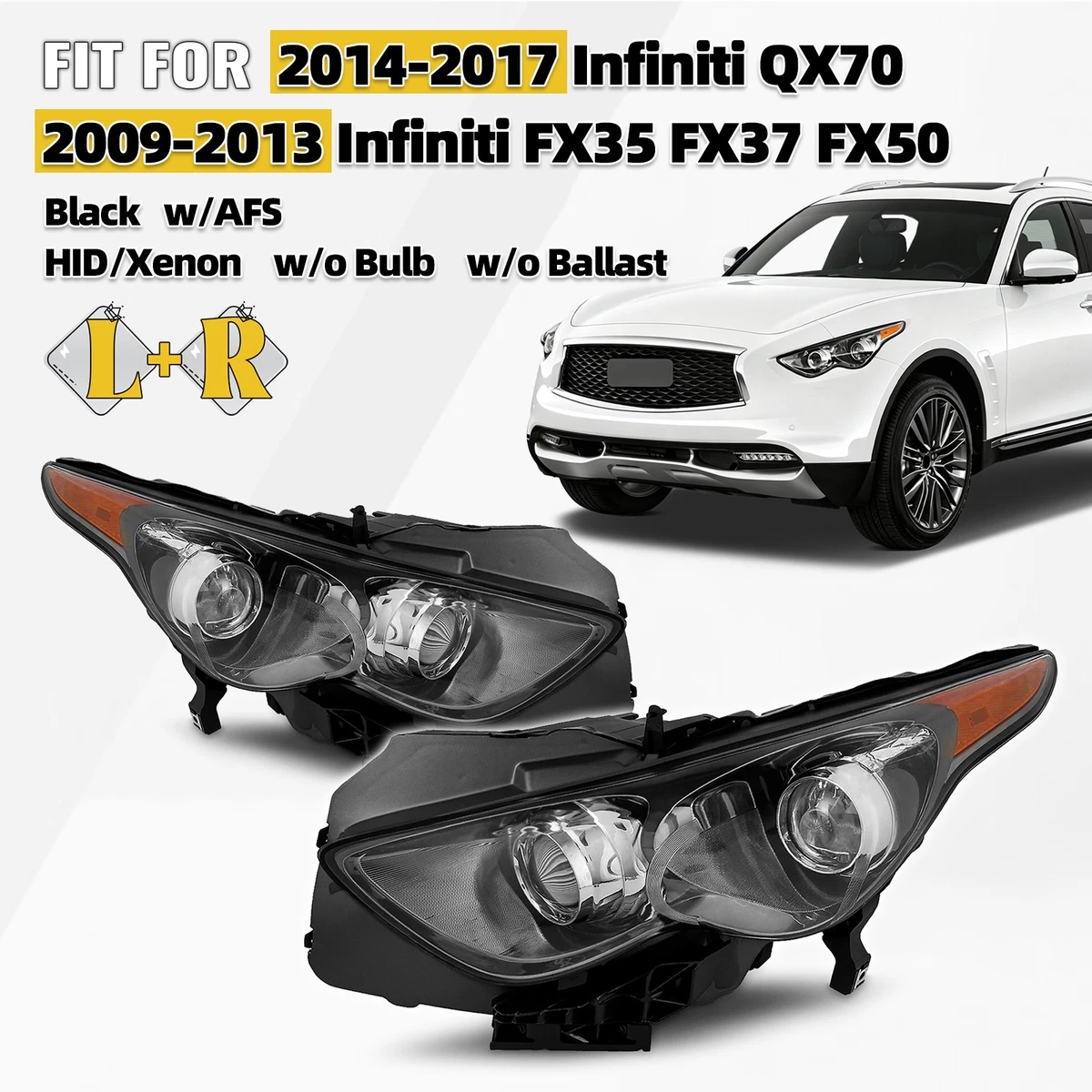 S51系インフィニティFX左ヘッドライト Headlights for INFINITI FX35 for sale | eBay