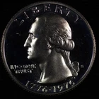 1976 S Washington Gem Proof 40 % Bicentennial Quarter. Lot # 9061-8-028