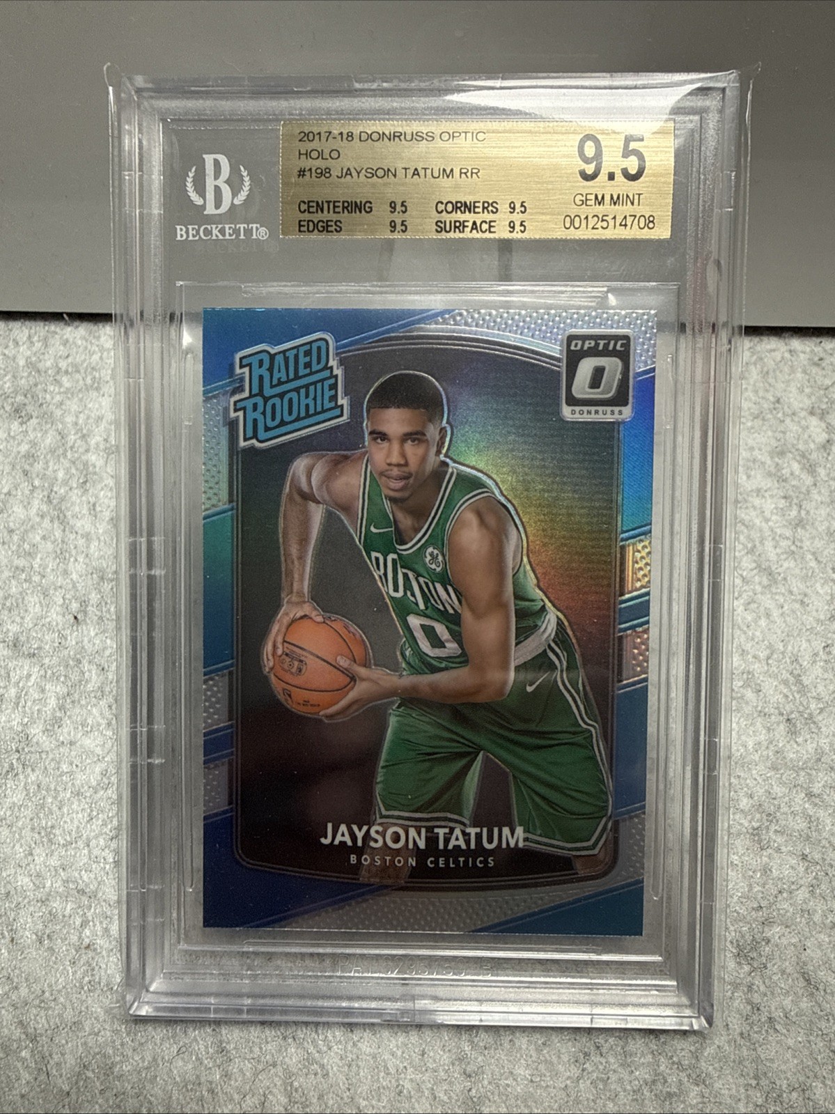 2017-18 Donruss Optic Holo Rated Rookie #198 Jayson Tatum BGS 9.5 RC