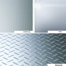 Etched Glass Flooring Sheets - 88" x 126" x 3/8" - Punto, Grid, Diamond
