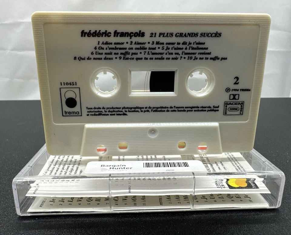 21 Plus Grands Succe's : Fre'de'ric Francois Cassette Tape In Good Condition7868 - Image 3 of 3