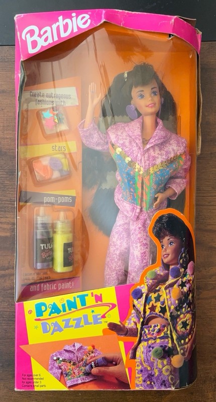 Mattel 1993 Barbie Paint ‘N Dazzle, Brunette, No. 10059