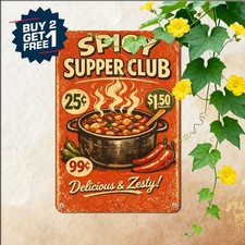 Spicy Food Culinary Recipe Metal Sign Vintage Kitchen Diner Wall Decor 8x12