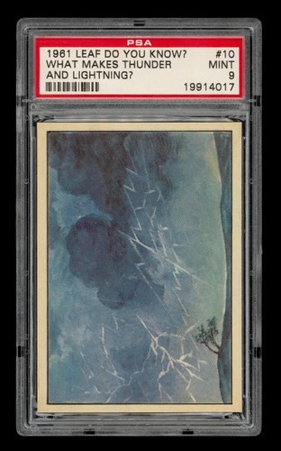 1961 Leaf Do You Know? Set-Break # 10 What Makes Thunder And Lightning? PSA 9