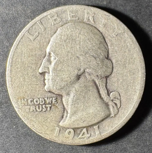 1941-S Silver Washington Quarter (Circulated) - (#2048) Very Fine Condition