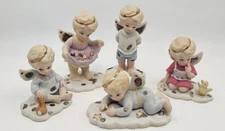 Vtg 90s BRONSON Collectibles Tender Hearts Katharine Stevenson Set Of 5 Angels