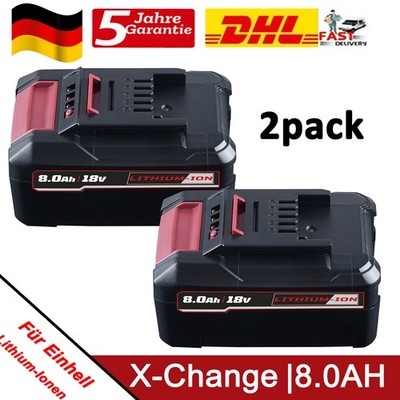 2x 8,0Ah Akku Für Einhell 18V Ersatzakku POWER X-CHANGE Lithium PXC Batterien DE