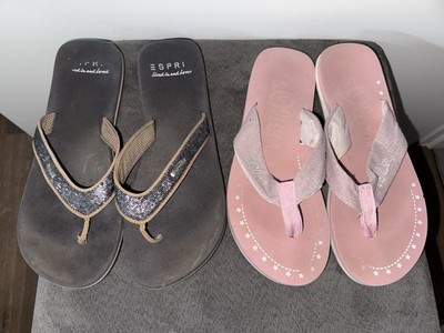 2 x Esprit & S.Oliver Flip Flops Zehentrenner Gr 38 rosa grau