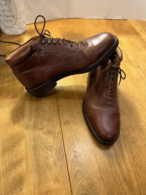 Johnston & Murphy Oxford Chukka Boots Men Sz 9 M Brown Wingtip Mid Calf Leather