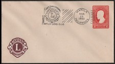 LIONS CLUB-POSTAL STATIONERY-PHILIPPINES-1950-COVER WITH METER CANCEL-