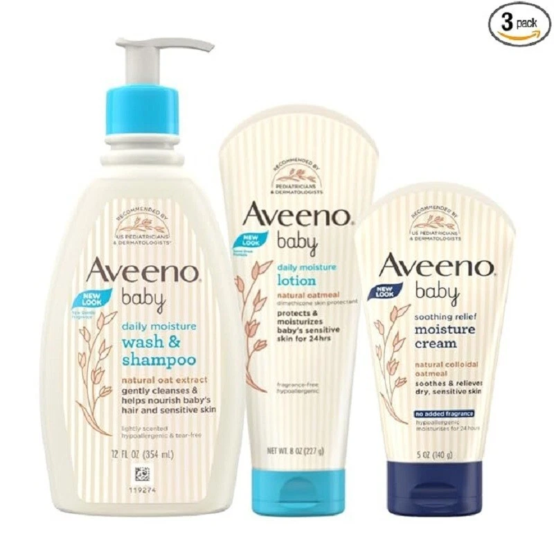 Combo pack Aveeno Baby Daily Moisturizing Wash & Shampoo (354ml) + Daily Moistur
Opens in a new wind