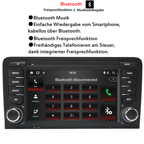 Autoradio CarPlay für AUDI A3 S3 RS3 8P Navigator GPS Radio DAB mit RDS BT 4+64G - Bild 6 von 16