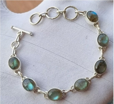 Labradorite Gemstone 925 Sterling Silver Handmade Christmas Gift Bracelet BK73