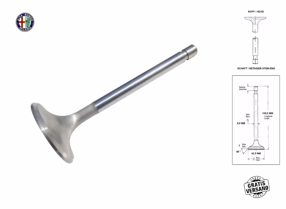 6x Auslaßventil + 6x Einlaßventil Ferrari 246 Gt Gts Ivam 36,5 Mm Valve 1969-74 - Imagem 3 de 4