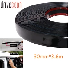 12Feet Trim Body Side Molding Black 1-3/16"(30mm) Car Roof Door Moulding Strip