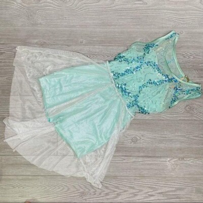 curtain call costumes dancewear frozen sequin glitter blue sm